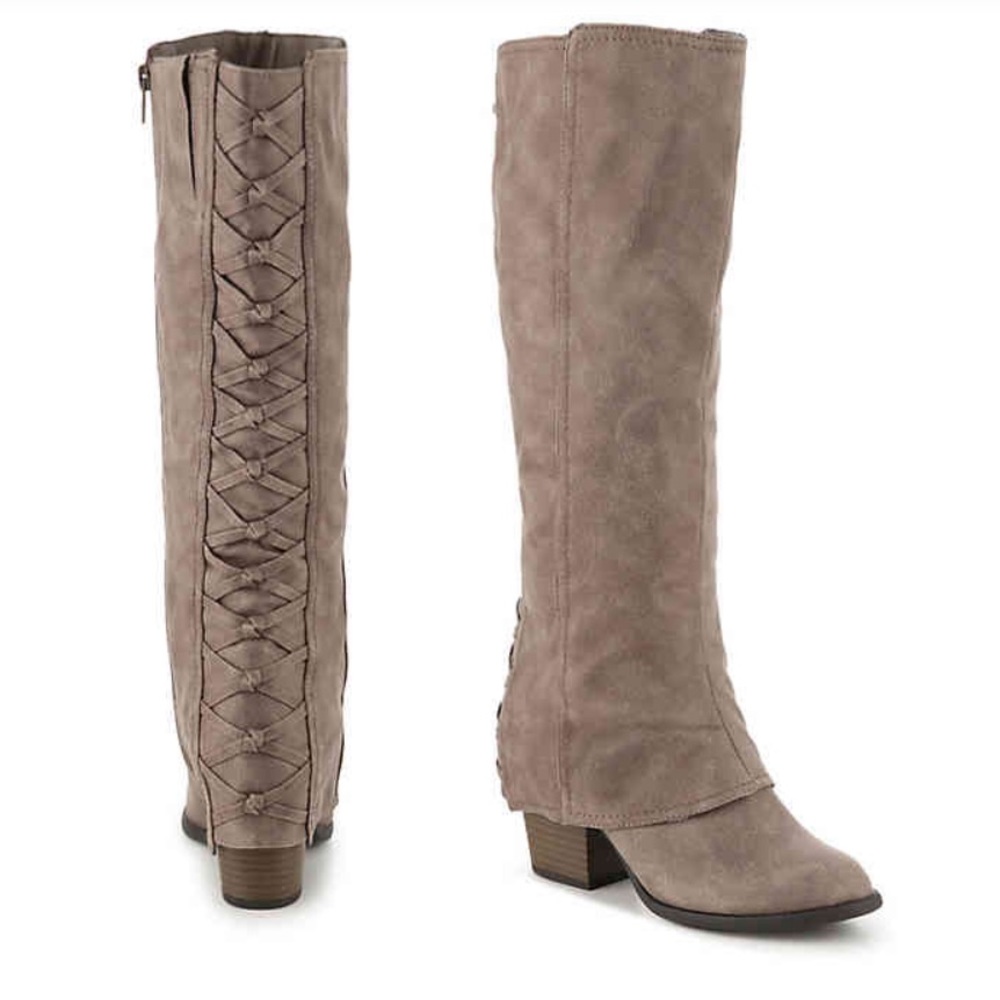 Adorable Fergalicious Laced-back Boots, Size 6.5